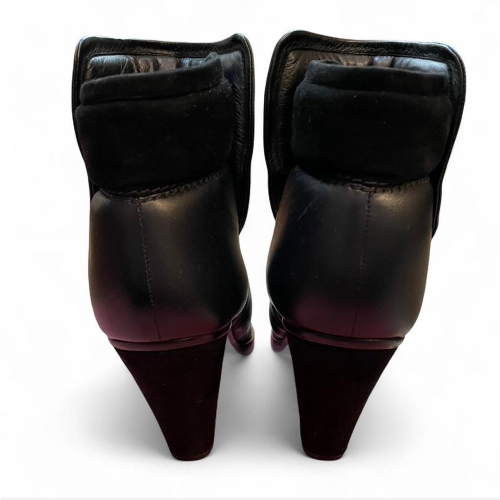 Chloe Black Lamb Leather And Suede Heel Boots Size 9 - Picture 4 of 9